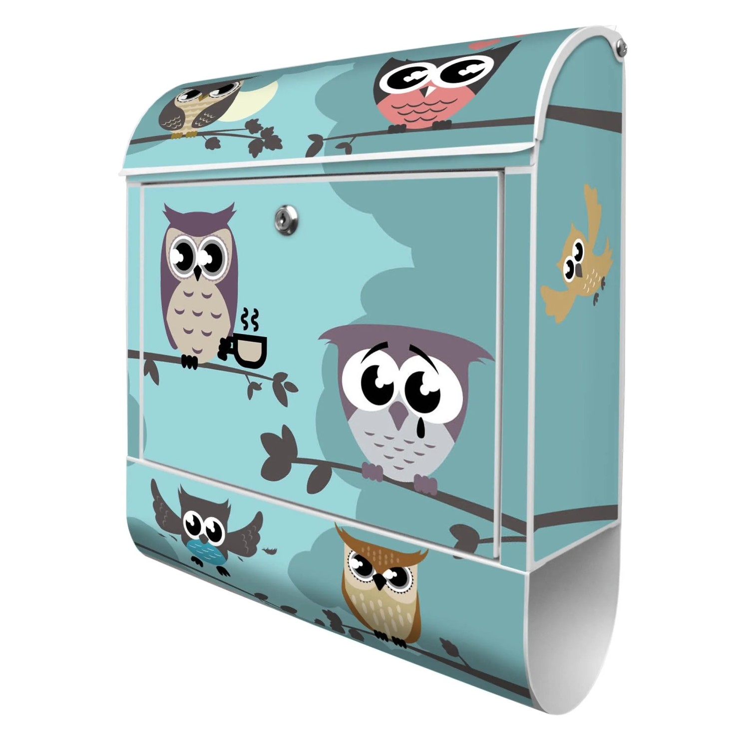 Banjado Design Briefkasten Weiß Pulverbeschichtet 39x47x14cm 2 Schlüssel Mi günstig online kaufen