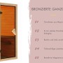 Bronzierte Glastür für Karibu Fass-Sauna mit Holzrahmen und Magnetverschluss.