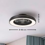 Schwarze LED-Deckenleuchte Mazzaro mit Ventilator, Ø 48,5 cm. Moderne Deckenlampe mit Lichtkranz.