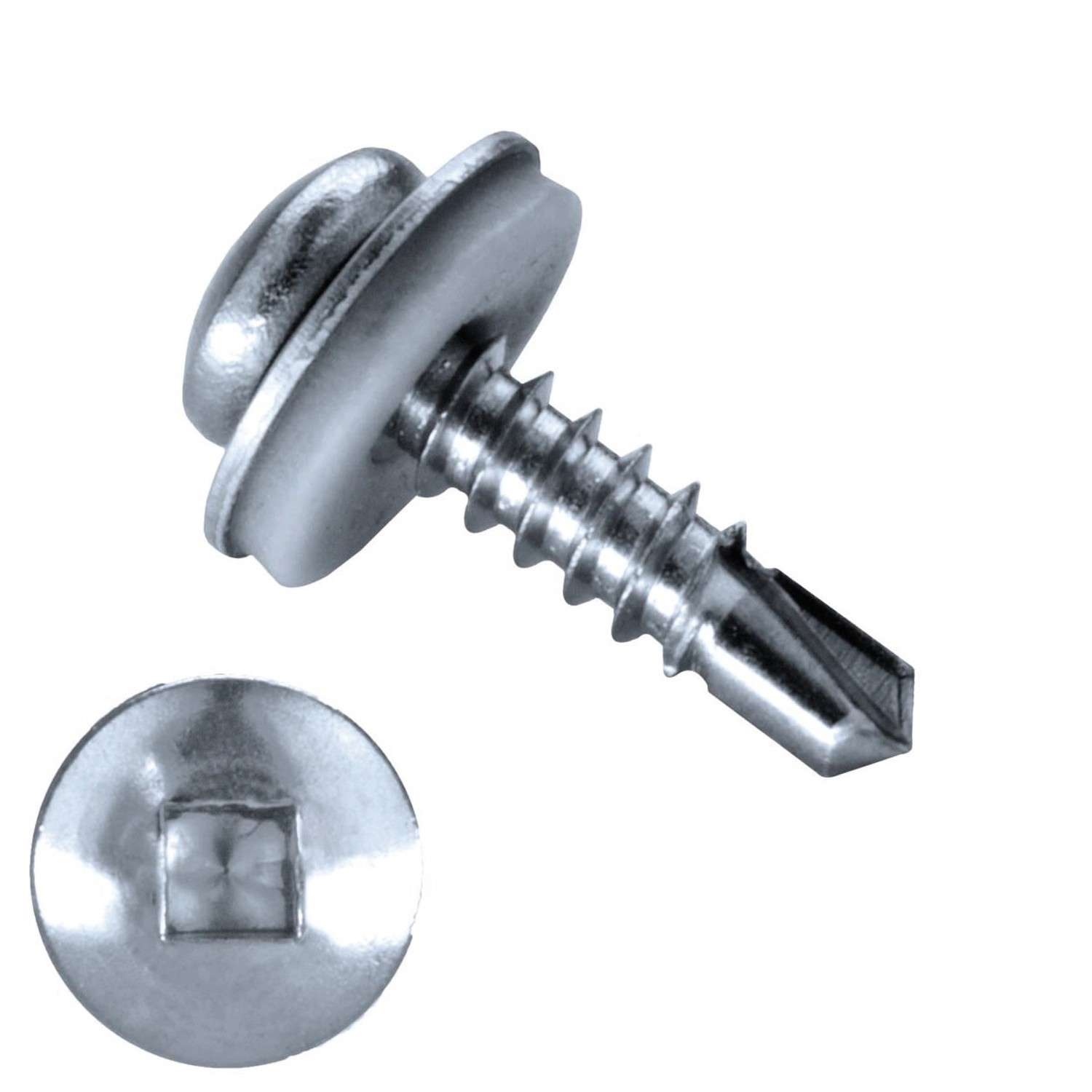 GOEBEL 500 Bohrschrauben mit EPDM Scheibe 4,2 x 16,0 mm Edelstahl C1 Linsenkopf Innenvierkant Schrauben