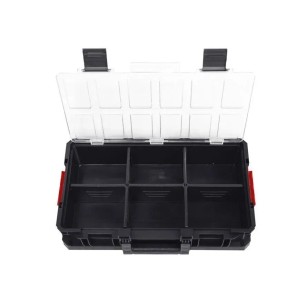 Schwarzer PROREGAL QBRICK Sortimentskasten Two mit transparentem Deckel, 38 Liter Volumen.
