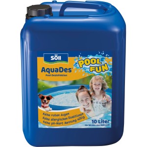 Söll AquaDes 10L Pool Desinfektion im blauen Kanister. Schutz vor Bakterien, Pilzen und Sporen.