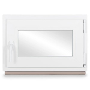 Weißes Kunststoff Kellerfenster, Dreh-Kipp, 100x45 cm, 3-fach Verglasung.