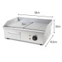 VERTES Elektro Grillplatte 3000 W Plancha Edelstahl Gerillt 55 x 35 cm 50 bis 300 °C_2