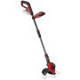 Einhell Akku-Rasentrimmer GE-CT 18/25 Li-Solo, rot/schwarz, mit drehbarem Motorkopf und teleskopierbarem Holm.