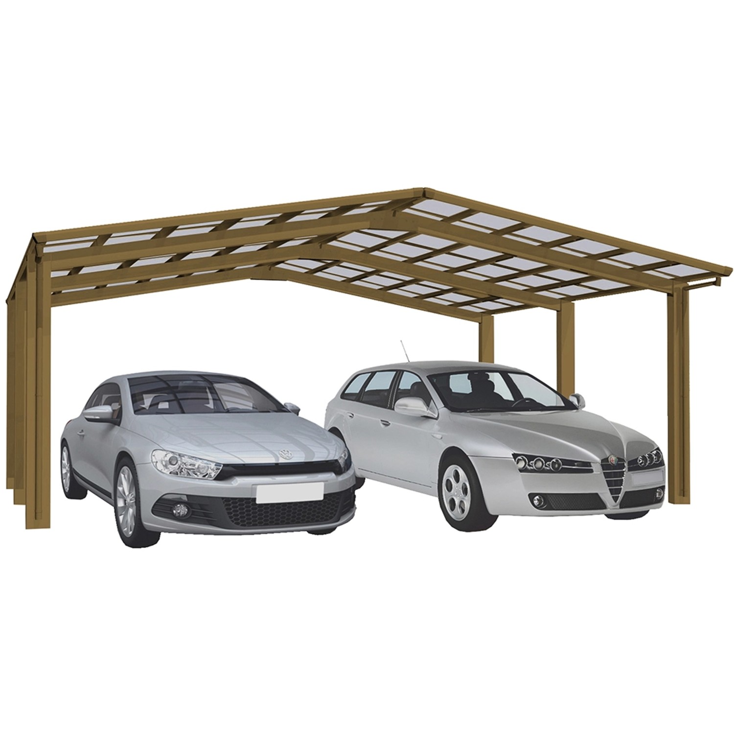 Ximax Alu Doppelcarport Linea Typ 110 Bronze 546 x 495 cm Sonderfertigung günstig online kaufen