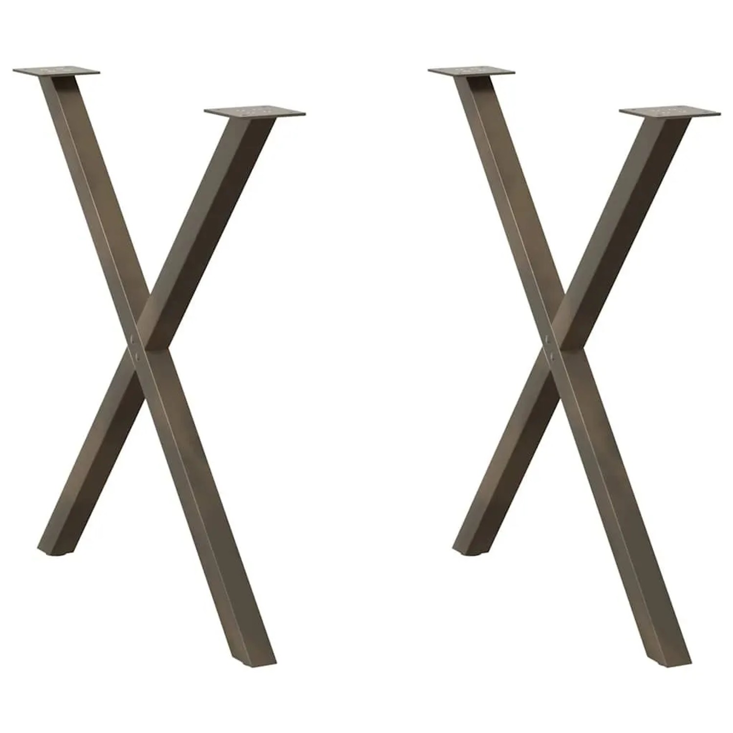 vidaXL Esstischbeine X-Form 2 Stk Naturstahl 70x72-73 cm Stahl 4012919
