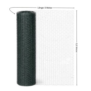 Grüner PROREGAL Maschendrahtzaun, Sechseckgeflecht, 0,5x5m, für Zaunbau & Sichtschutz.