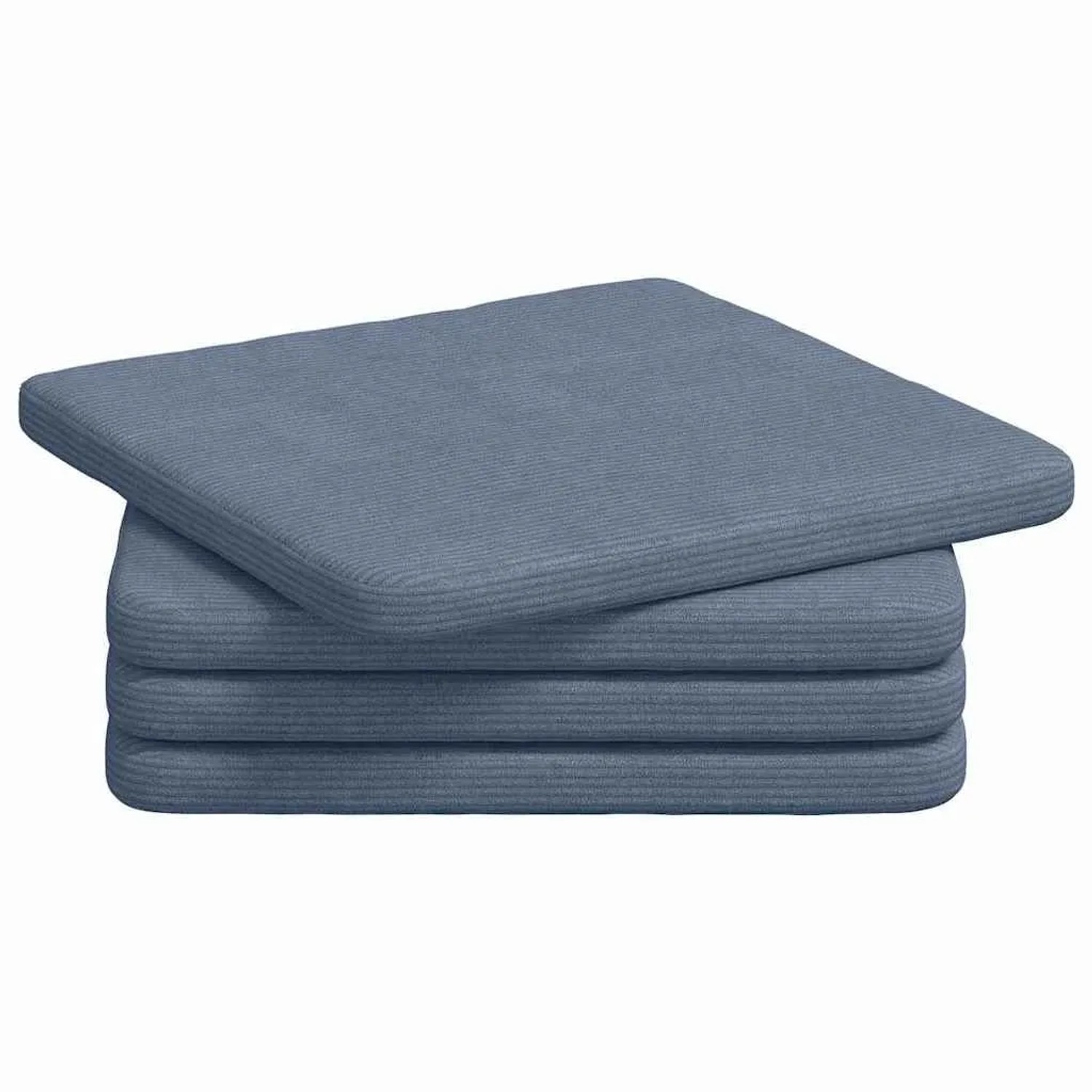 vidaXL Sitzkissen 4 Stück Blau 40 x 40 x 3 cm Cordstoff 42015227