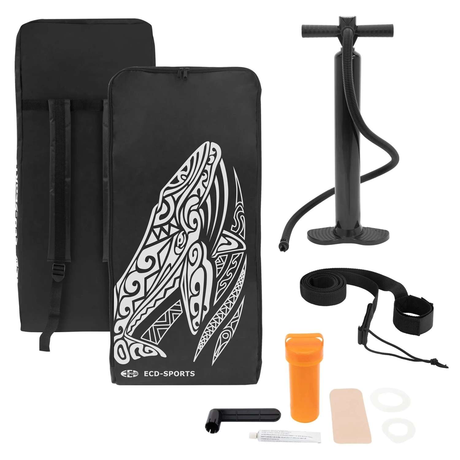 ECD Germany Stand Up Paddle Board Zubehör: Tasche, Pumpe, Paddel, Reparaturset. Wassersport Equipment.