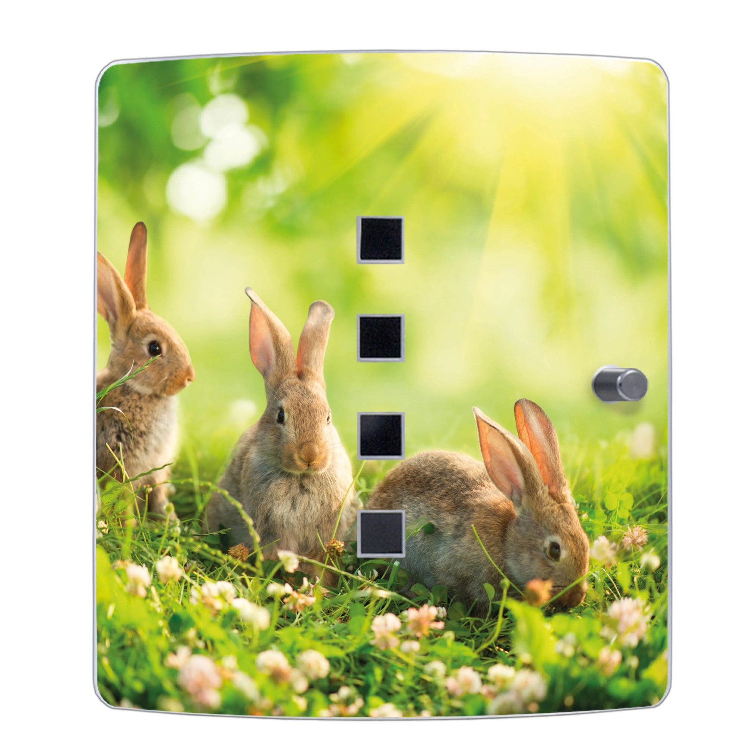 Banjado Schlüsselkasten Edelstahl mit Hasen-Motiv, 24x21,5x7cm, für 10 Schlüssel.