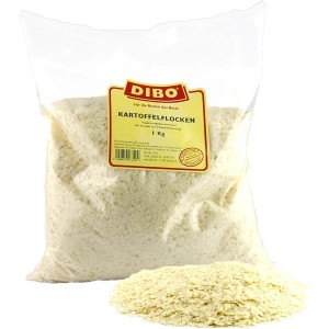 Dibo Hunde-Ergänzungsfutter Kartoffelflocken, 1 kg Packung.