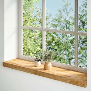 vidaXL Fensterbänke 2 Stk Hellbraun 90x20x2 cm Massivholz Eiche 4009135