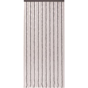 Türvorhang Flauschi in Silber-Weiß, 90x200 cm, dichter Fliegenvorhang für Wohnräume.