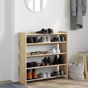vidaXL Schuhregal Sonoma-Eiche 80x25x81 cm Holzwerkstoff 859907