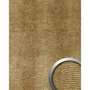 Goldenes Wandpaneel in Leguanleder-Optik von WALLFACE, strukturierte Oberfläche.