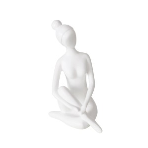 Weiße Boltze Home Yoga Deko-Figur, 29 cm, für entspannte Atmosphäre.