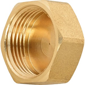 Messing Gewindekappe 24,1 mm (Rp 3/4) zum Verschließen von Rohren und Anschlüssen.