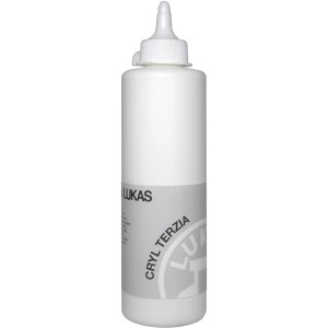 Flasche Lukas Cryl Terzia Acrylfarbe, 500ml, Titanweiß, für Künstlerbedarf.