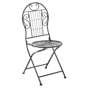 Kobolo Gartenstuhl Metallstuhl Klappstuhl Stuhl Metall Schwarz H94 cm