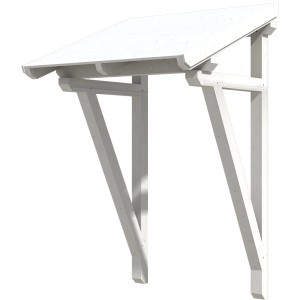 Weißes Skan Holz Haustürvordach Potsdam 2 aus Holz, 176x156 cm. Vordach für Hauseingang.