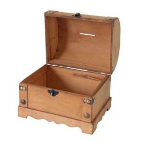 HMF 6414-51 Spardose Holzkiste Schloss 23 x 18 x 20 cm Groß Namibia