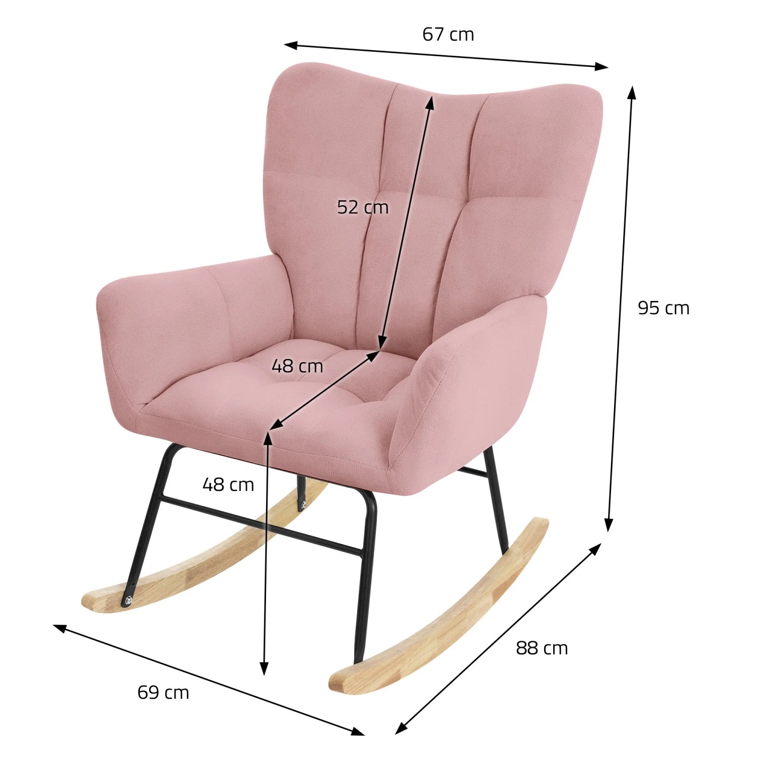 ML-Design Schaukelsessel Rosa Frottee-Optik Gepolstert 120 kg Belastbarkeit kaufen bei OBI