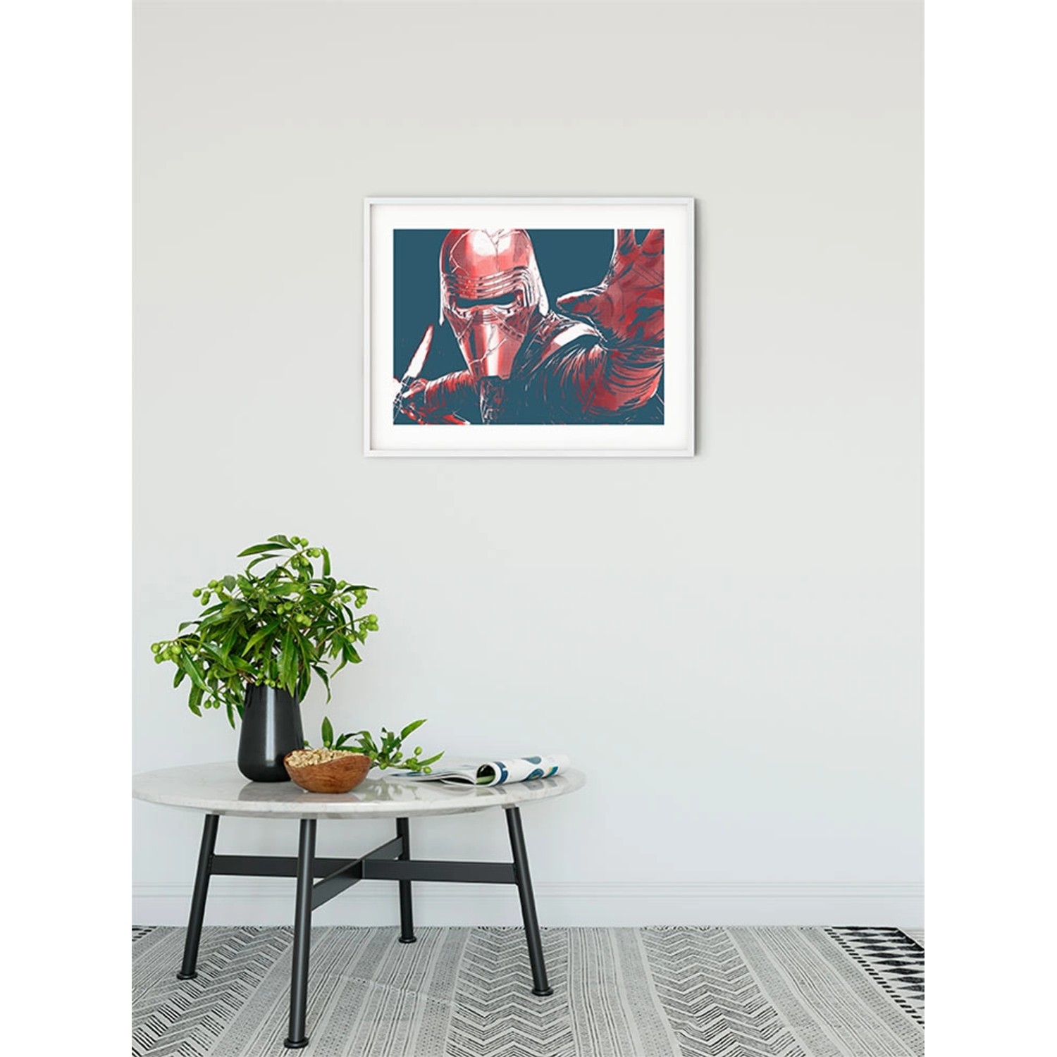 Komar Wandbild Star Wars Kylo, 40x30 cm, im weißen Rahmen. Kylo Ren mit roter Maske.