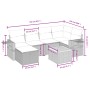 Beige 7-tlg. Garten-Sofagarnitur aus Polyrattan mit Kissen. Gartenmöbel für Terrasse und Garten.