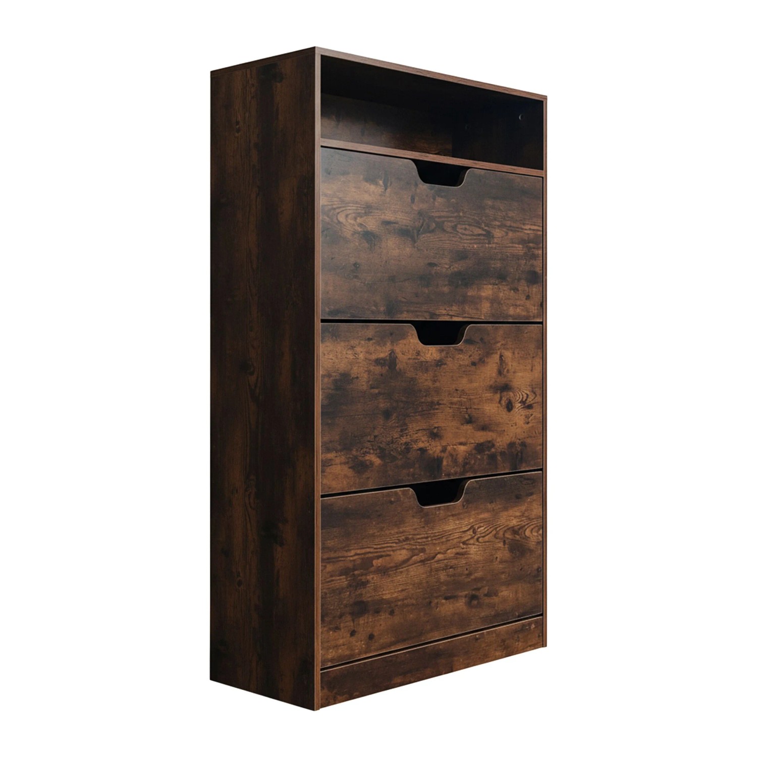 Relaxdays Schuhkipper Holzwerkstoff Industrial Offenes Fach 140 cm x 80 cm x 24 cm
