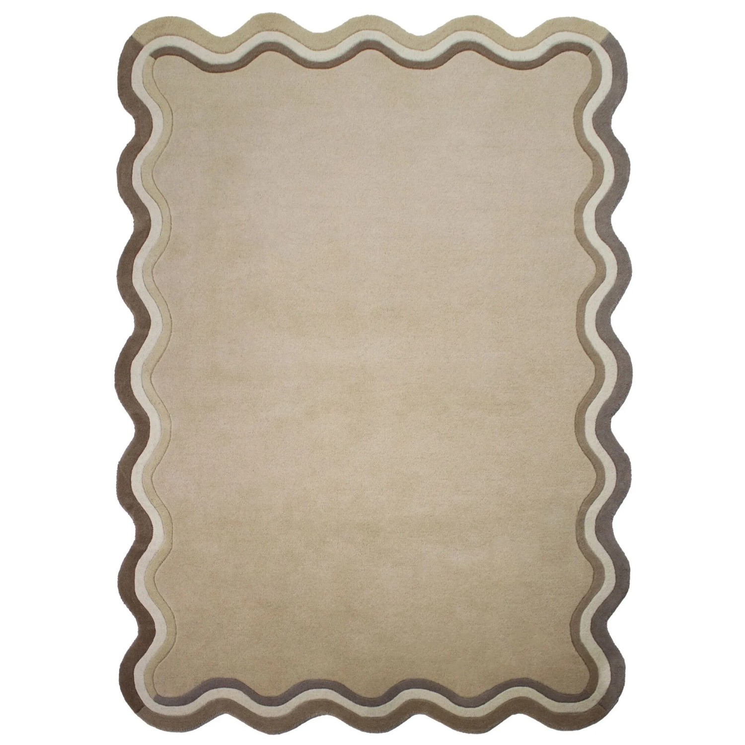 Flair Rugs Wollteppich Leo Border 160 cm x 230 cm Natural