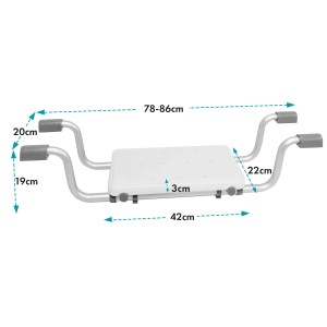 KARAT Badewannensitz Levi, verstellbares Badewannenbrett mit rutschfesten Füßen, belastbar bis 150 kg.