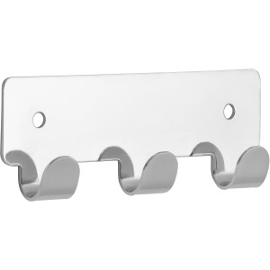 Siro Hakenleiste aus Chrom mit 3 Haken, Länge 114mm, zur Wandmontage.