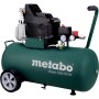 Metabo Kompressor Basic 250-50 W, ölgeschmierter Kolbenverdichter mit Manometer und Rädern.