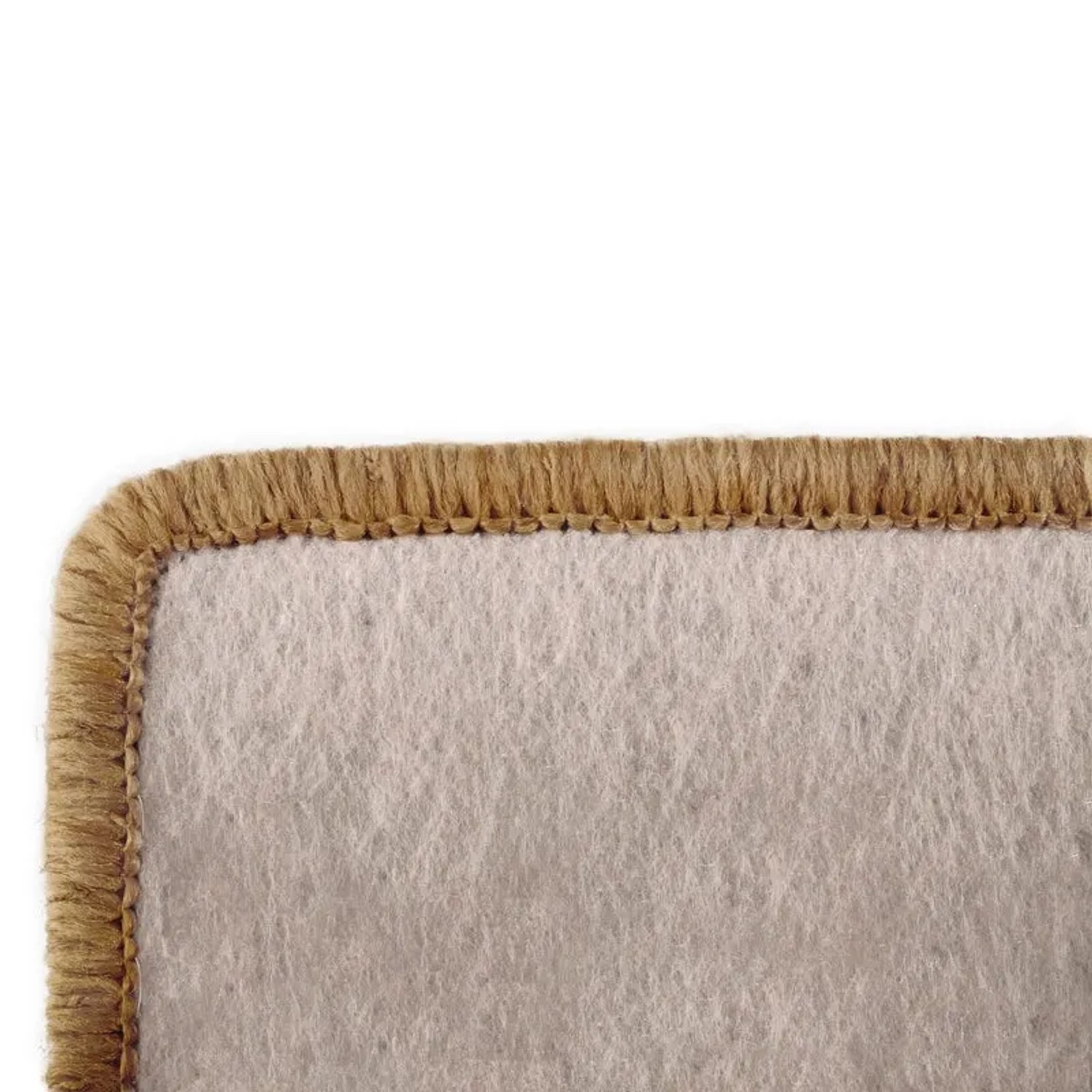 Detailansicht: Naturfarbener KARAT Teppich in Sisaloptik Kalkutta mit geketteltem Rand.