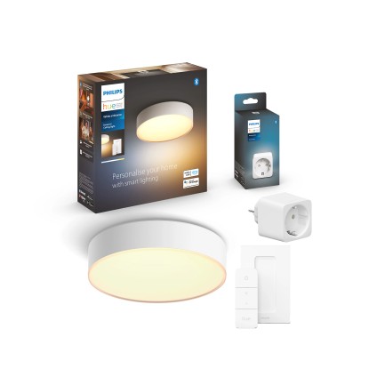 Philips Hue Bundle Deckenleuchte Enrave S Ø 26,1 cm inkl. Dimmer und SmartPlug