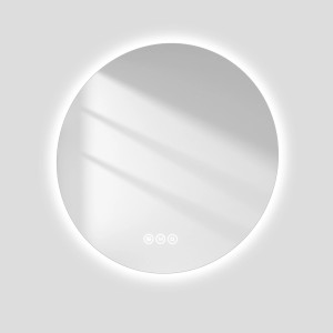 Runder Emke Badspiegel, 60cm, mit LED-Beleuchtung und Antibeschlag-Funktion.