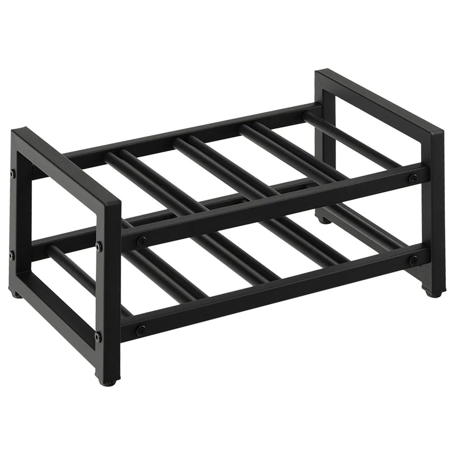 Costway Weinregal Metall 8 Flaschen Schwarz 2 Ablagen günstig online kaufen