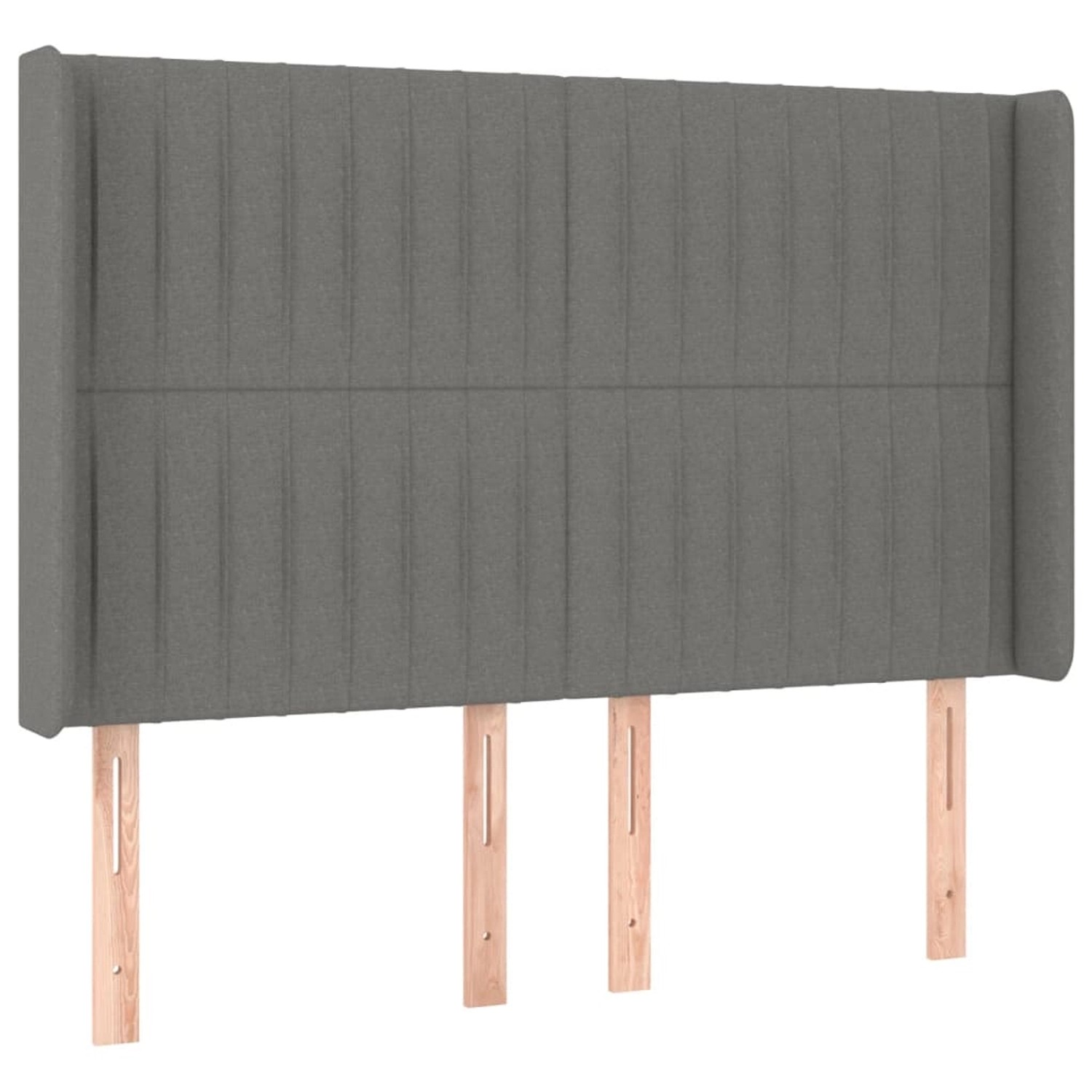 vidaXL LED Kopfteil Dunkelgrau 147x16x118/128 cm Stoff 3124285