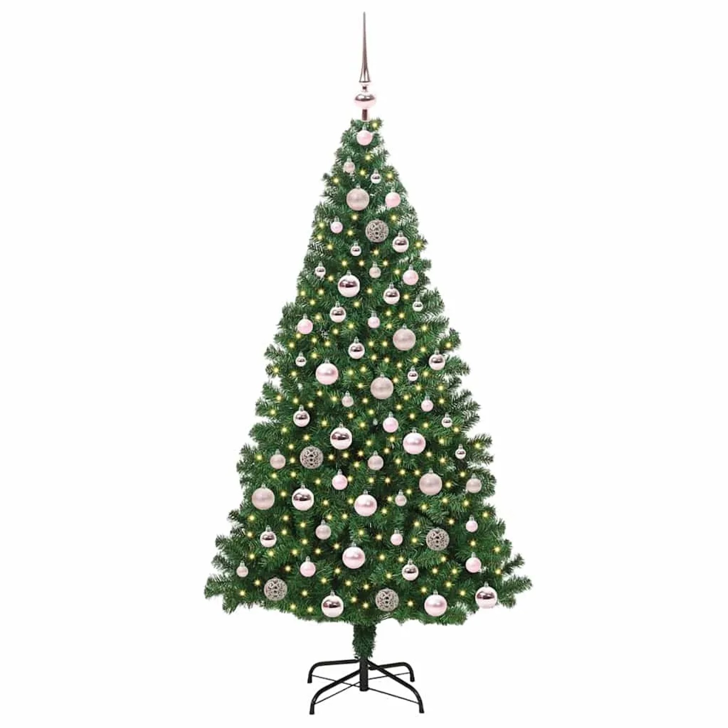 vidaXL Künstlicher Weihnachtsbaum mit 300 LEDs mit Ständer Grün 180 cm 3396915