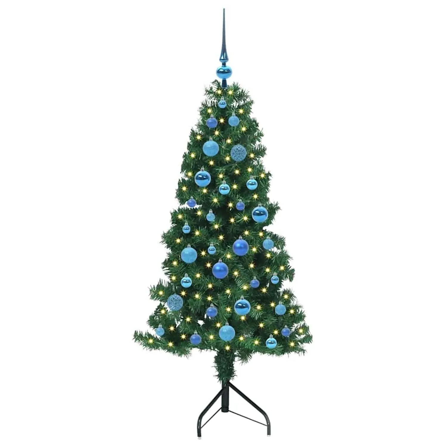 vidaXL Eckiger Künstlicher Weihnachtsbaum Grün 150 cm PVC und Metall 3397257