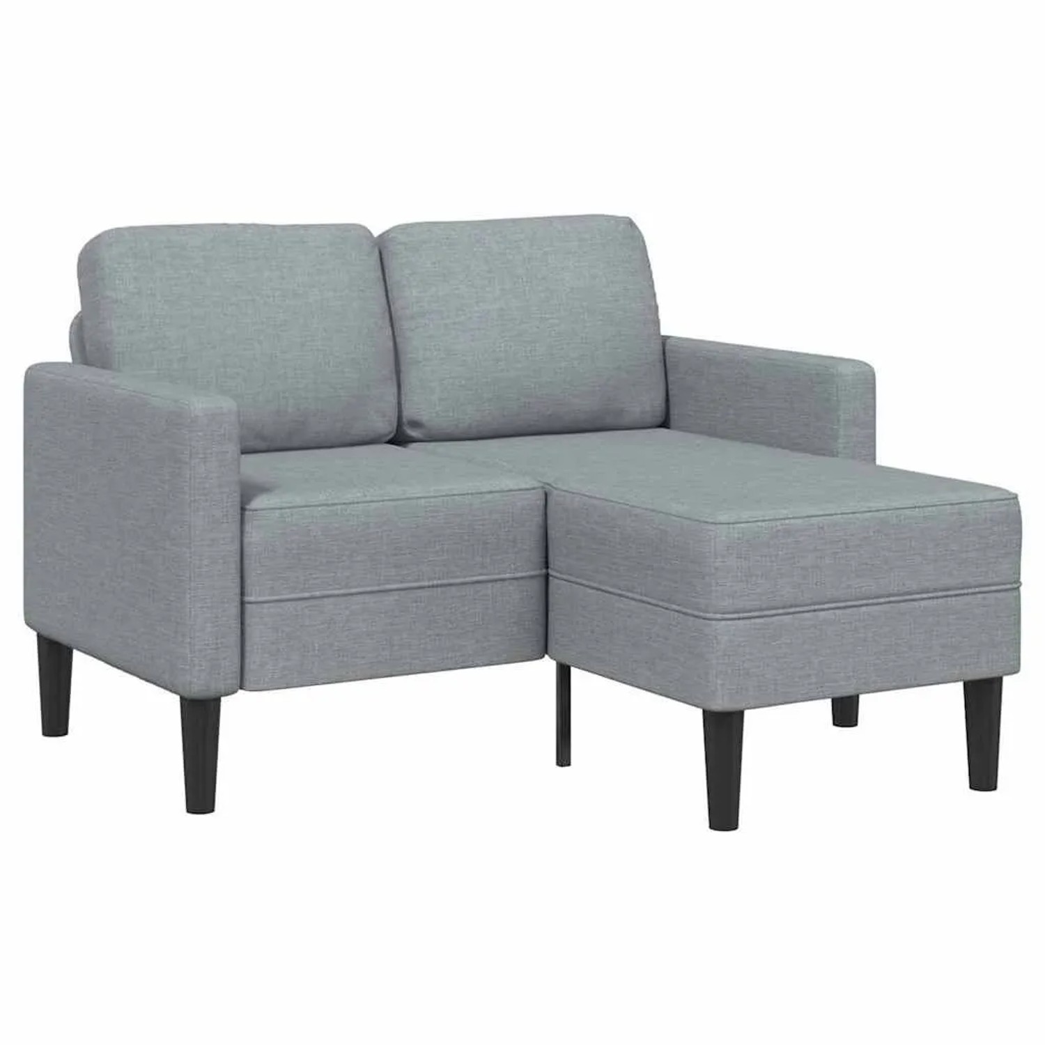 vidaXL 2-Sitzer-Sofa mit Chaiselongue L-Form Hellgrau 125 cm Stoff 4107061 günstig online kaufen