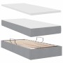 vidaXL Bett mit LED-Lichtleisten Hellgrau 200 x 200 cm Stoff 3371591_10