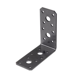 Alberts Duravis Winkelverbinder, 90x90x40 mm, Schwarzdiamant, Duplexbeschichtung, mit Löchern.