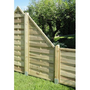 Grüner Sichtschutzzaun Hamburg, druckimprägniert, 180x90 cm, mit horizontalen Lamellen.