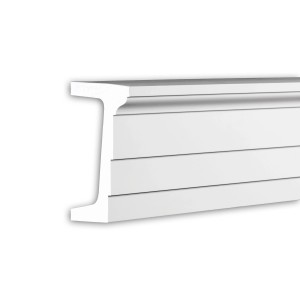 Weißes PROFHOME Fassadenprofil 404202, 200 cm lang, für Außenstuck und Paneel-Zubehör.