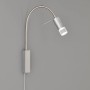 Flexibler LED-Wandspot River von Fischer & Honsel, nickelfarben, 40 cm, ideal als Leselampe.