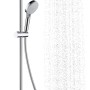 Hansgrohe Duschsystem Vernis Blend 200 mit Kopf- und Handbrause, Thermostat und Wasserstrahl.