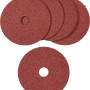 5 rote LUX Fiberscheiben, Ø 125 mm, Körnung 40, für Winkelschleifer.