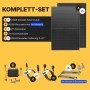 Solakon Balkonkraftwerk 900W Komplettset: 2x 450W Solarmodule, 800W Wechselrichter, Kabel, Wandhalterung. Steckerfertig.